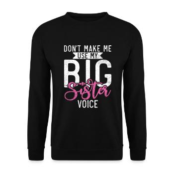 Big Sister Gift - Unisex Sweatshirt - black - Front - Alina (178cm) & Michal (187cm)