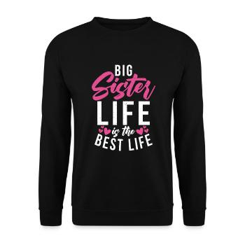 Big Sister Gift - Unisex Sweatshirt - black - Front - Alina (178cm) & Michal (187cm)