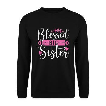 Big Sister Gift - Unisex Sweatshirt - black - Front - Alina (178cm) & Michal (187cm)
