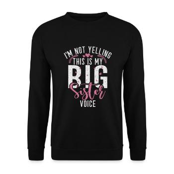 Big Sister Gift - Unisex Pullover - Schwarz - Vorne - Alina (178cm) & Michal (187cm)