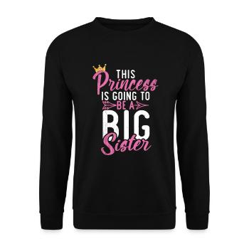 Big Sister Gift - Unisex Sweatshirt - black - Front - Alina (178cm) & Michal (187cm)