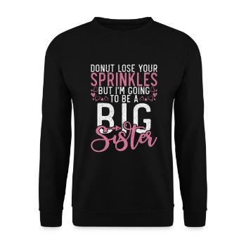 Big Sister Gift - Unisex Sweatshirt - black - Front - Alina (178cm) & Michal (187cm)