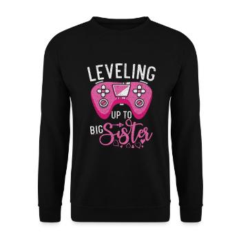 Big Sister Gift - Unisex Sweatshirt - black - Front - Alina (178cm) & Michal (187cm)