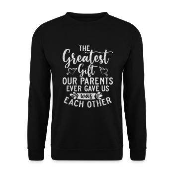 Sister Gifts - Unisex Pullover - Schwarz - Vorne - Alina (178cm) & Michal (187cm)