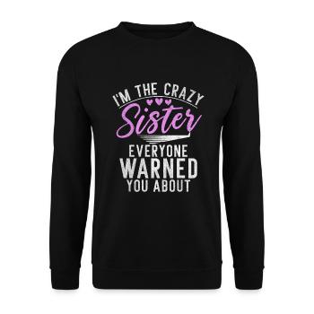 Sister Gifts - Unisex Pullover - Schwarz - Vorne - Alina (178cm) & Michal (187cm)