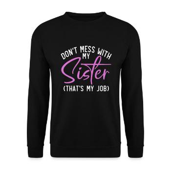 Sister Gifts - Unisex Sweatshirt - black - Front - Alina (178cm) & Michal (187cm)