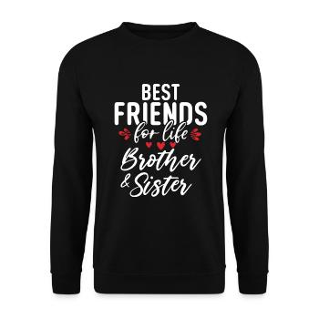 Sister Gifts - Unisex Pullover - Schwarz - Vorne - Alina (178cm) & Michal (187cm)