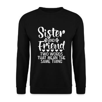 Sister Gifts - Unisex Pullover - Schwarz - Vorne - Alina (178cm) & Michal (187cm)