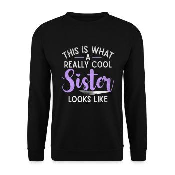 Sister Gifts - Unisex Pullover - Schwarz - Vorne - Alina (178cm) & Michal (187cm)