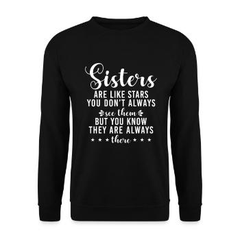 Sister Gifts - Unisex Pullover - Schwarz - Vorne - Alina (178cm) & Michal (187cm)