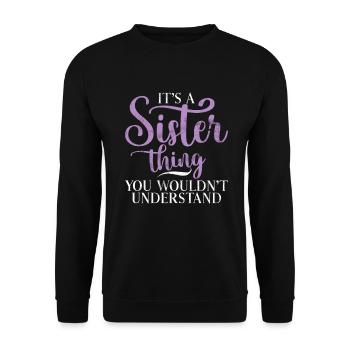 Sister Gifts - Unisex Pullover - Schwarz - Vorne - Alina (178cm) & Michal (187cm)