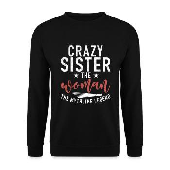 Sister Gifts - Unisex Pullover - Schwarz - Vorne - Alina (178cm) & Michal (187cm)