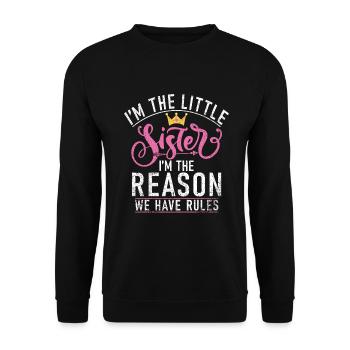 Little Sister Gifts - Unisex Pullover - Schwarz - Vorne - Alina (178cm) & Michal (187cm)