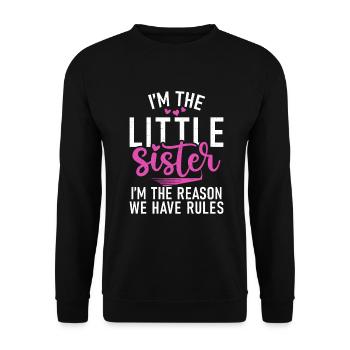 Little Sister Gifts - Unisex Pullover - Schwarz - Vorne - Alina (178cm) & Michal (187cm)