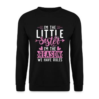 Little Sister Gifts - Unisex Pullover - Schwarz - Vorne - Alina (178cm) & Michal (187cm)