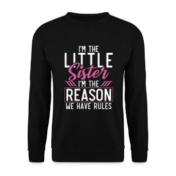 Little Sister Gifts - Unisex Pullover - Schwarz - Vorne - Alina (178cm) & Michal (187cm)