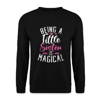 Little Sister Gifts - Unisex Pullover - Schwarz - Vorne - Alina (178cm) & Michal (187cm)