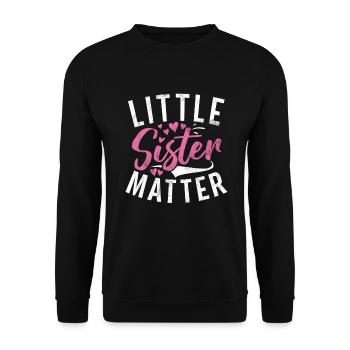 Little Sister Gifts - Unisex Pullover - Schwarz - Vorne - Alina (178cm) & Michal (187cm)