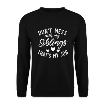 Little Sister Gifts - Unisex Pullover - Schwarz - Vorne - Alina (178cm) & Michal (187cm)