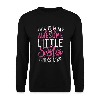 Little Sister Gifts - Unisex Pullover - Schwarz - Vorne - Alina (178cm) & Michal (187cm)