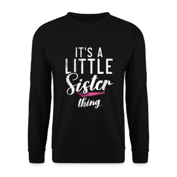 Little Sister Gifts - Unisex Pullover - Schwarz - Vorne - Alina (178cm) & Michal (187cm)