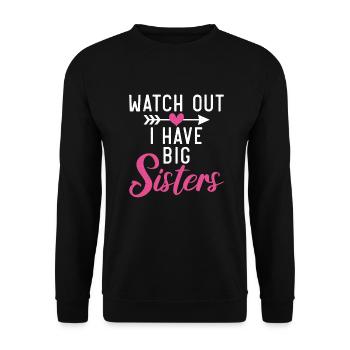 Little Sister Gifts - Unisex Pullover - Schwarz - Vorne - Alina (178cm) & Michal (187cm)