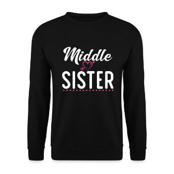 Middle Sister Gifts - Unisex Sweatshirt - black - Front - Alina (178cm) & Michal (187cm)
