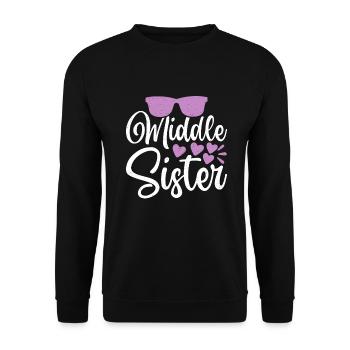 Middle Sister Gifts - Unisex Sweatshirt - black - Front - Alina (178cm) & Michal (187cm)