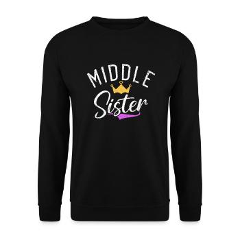 Middle Sister Gifts - Unisex Sweatshirt - black - Front - Alina (178cm) & Michal (187cm)