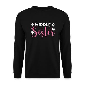 Middle Sister Gifts - Unisex Pullover - Schwarz - Vorne - Alina (178cm) & Michal (187cm)
