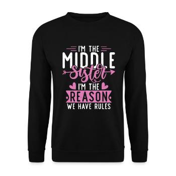 Middle Sister Gifts - Unisex Sweatshirt - black - Front - Alina (178cm) & Michal (187cm)