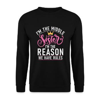 Middle Sister Gifts - Unisex Sweatshirt - black - Front - Alina (178cm) & Michal (187cm)