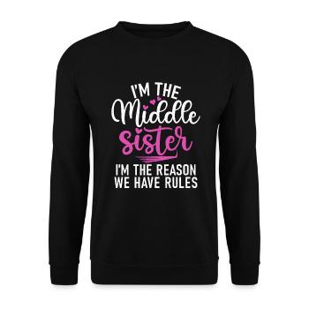 Middle Sister Gifts - Unisex Sweatshirt - black - Front - Alina (178cm) & Michal (187cm)