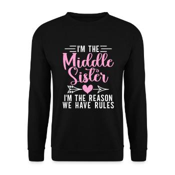 Middle Sister Gifts - Unisex Sweatshirt - black - Front - Alina (178cm) & Michal (187cm)