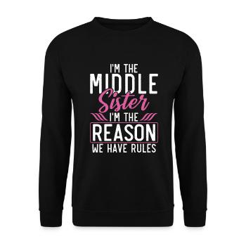 Middle Sister Gifts - Unisex Sweatshirt - black - Front - Alina (178cm) & Michal (187cm)