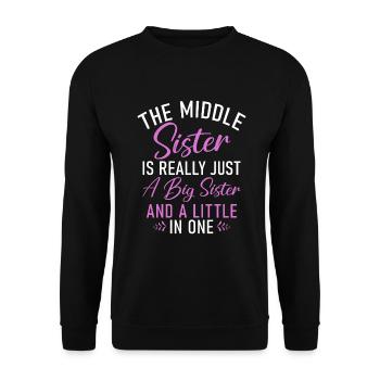 Middle Sister Gifts - Unisex Sweatshirt - black - Front - Alina (178cm) & Michal (187cm)