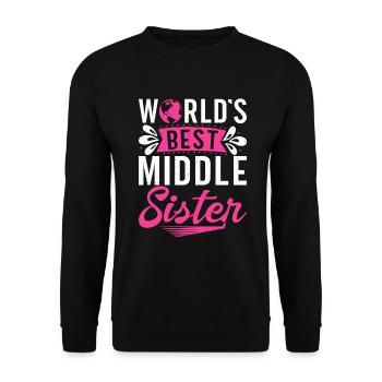 Middle Sister Gifts - Unisex Sweatshirt - black - Front - Alina (178cm) & Michal (187cm)