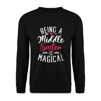 Middle Sister Gifts - Unisex Sweatshirt - black - Front - Alina (178cm) & Michal (187cm)