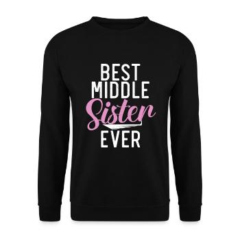 Middle Sister Gifts - Unisex Sweatshirt - black - Front - Alina (178cm) & Michal (187cm)