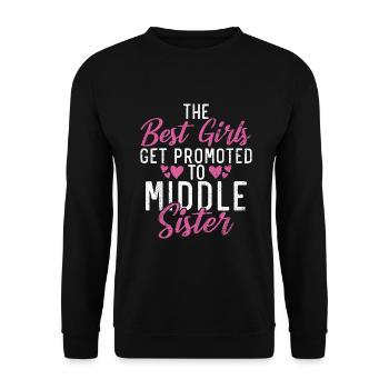 Middle Sister Gifts - Unisex Sweatshirt - black - Front - Alina (178cm) & Michal (187cm)