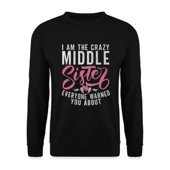 Middle Sister Gifts - Unisex Sweatshirt - black - Front - Alina (178cm) & Michal (187cm)