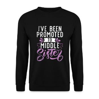 Middle Sister Gifts - Unisex Sweatshirt - black - Front - Alina (178cm) & Michal (187cm)