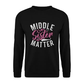 Middle Sister Gifts - Unisex Sweatshirt - black - Front - Alina (178cm) & Michal (187cm)