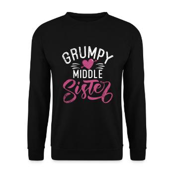Middle Sister Gifts - Unisex Sweatshirt - black - Front - Alina (178cm) & Michal (187cm)