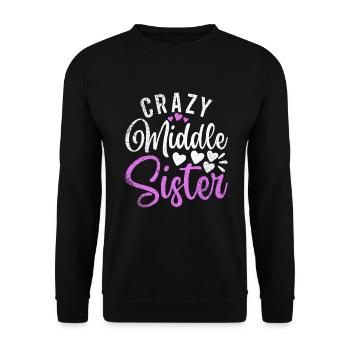 Middle Sister Gifts - Unisex Sweatshirt - black - Front - Alina (178cm) & Michal (187cm)