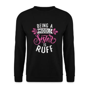Middle Sister Gifts - Unisex Sweatshirt - black - Front - Alina (178cm) & Michal (187cm)