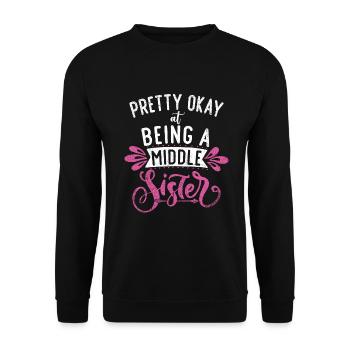 Middle Sister Gifts - Unisex Sweatshirt - black - Front - Alina (178cm) & Michal (187cm)