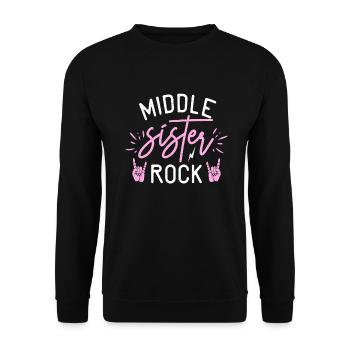 Middle Sister Gifts - Unisex Sweatshirt - black - Front - Alina (178cm) & Michal (187cm)