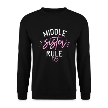 Middle Sister Gifts - Unisex Sweatshirt - black - Front - Alina (178cm) & Michal (187cm)