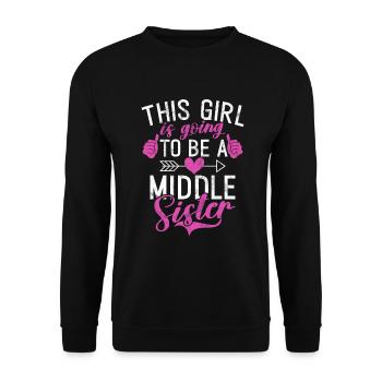 Middle Sister Gifts - Unisex Sweatshirt - black - Front - Alina (178cm) & Michal (187cm)